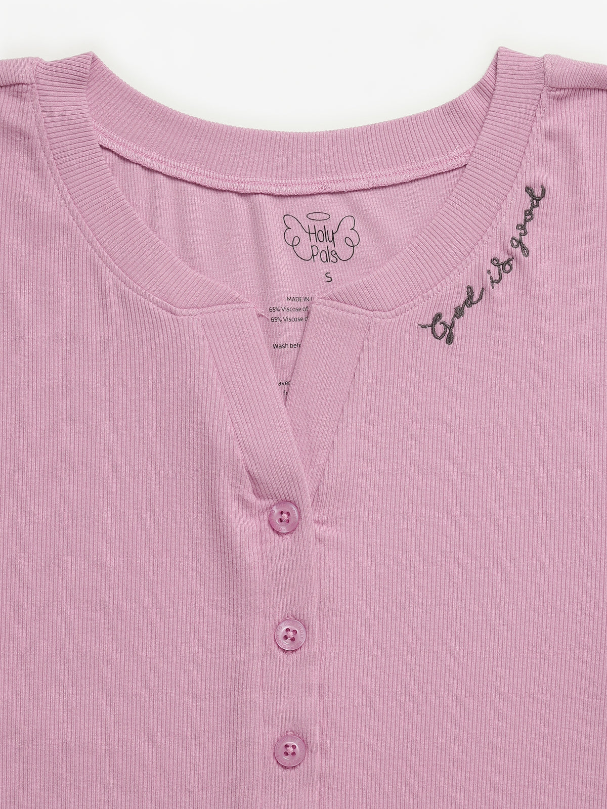 Solid Mauve Womens Nightgown PJ Ribbed Cotton/Bamboo Blend