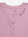 Solid Mauve Womens Nightgown PJ Ribbed Cotton-Bamboo Blend
