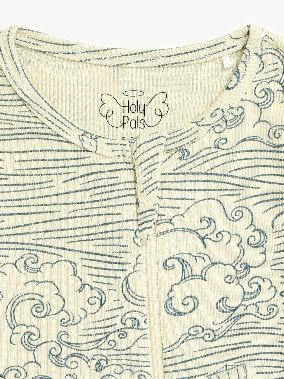 Walking on Water PJ Footed Onesie Ribbed Cotton/Bamboo Blend