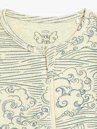 Walking on Water PJ Footed Onesie Ribbed Cotton/Bamboo Blend