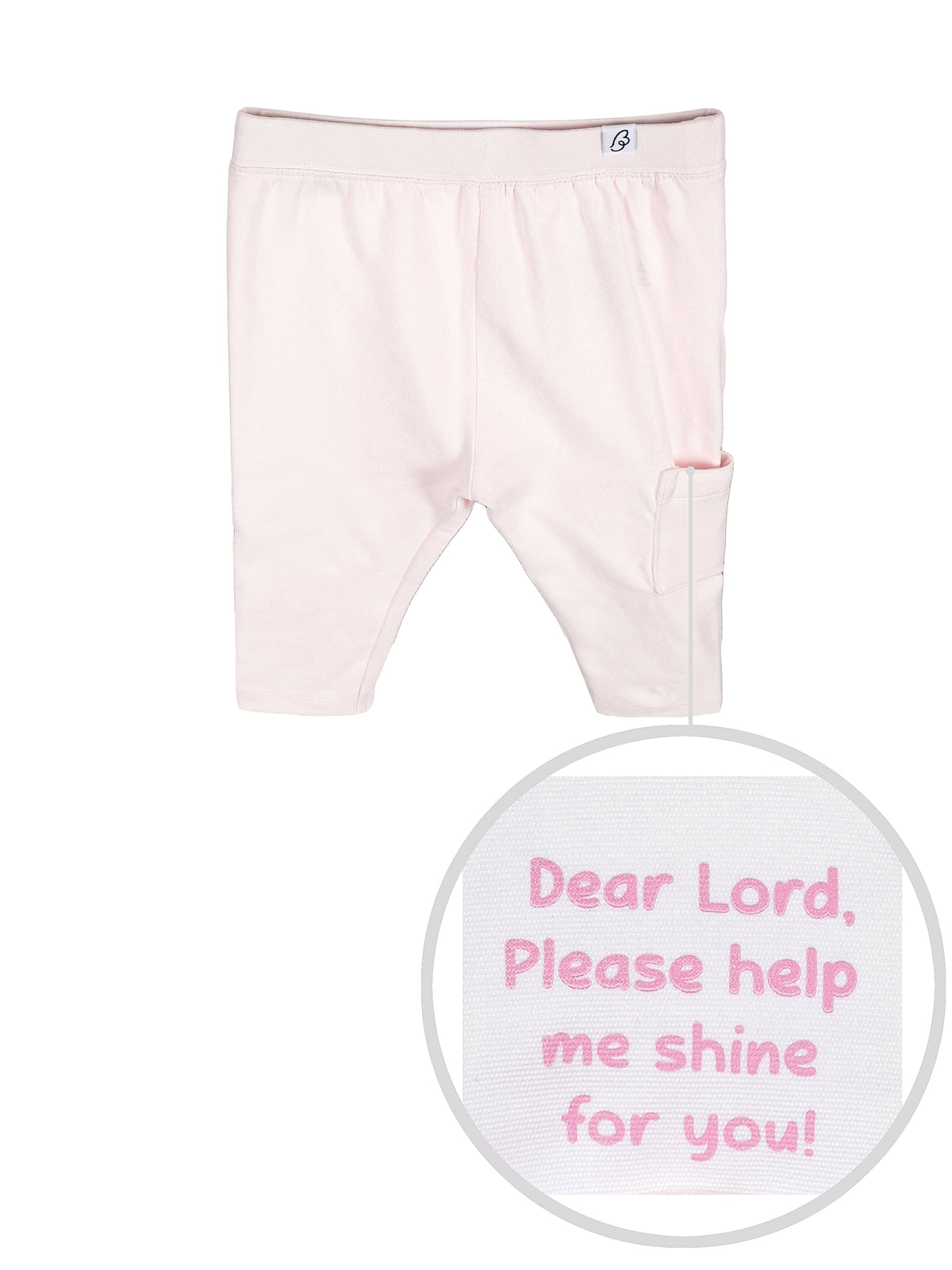 Baby Shine Prayer Pocket Heavenly Pink Leggings