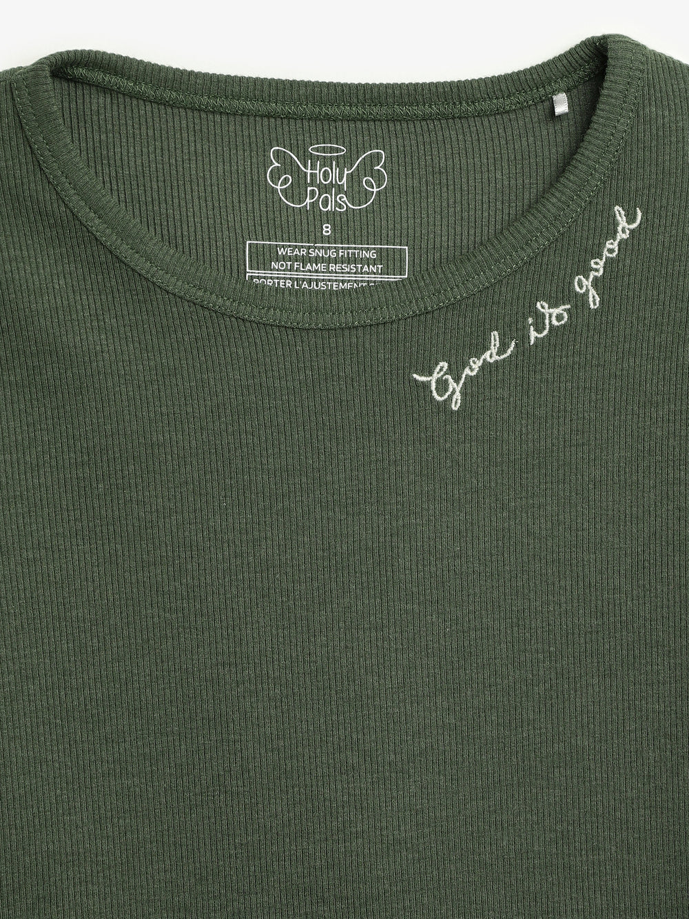 Solid Olive PJ Long Sleeve Set Ribbed Cotton-Bamboo Blend