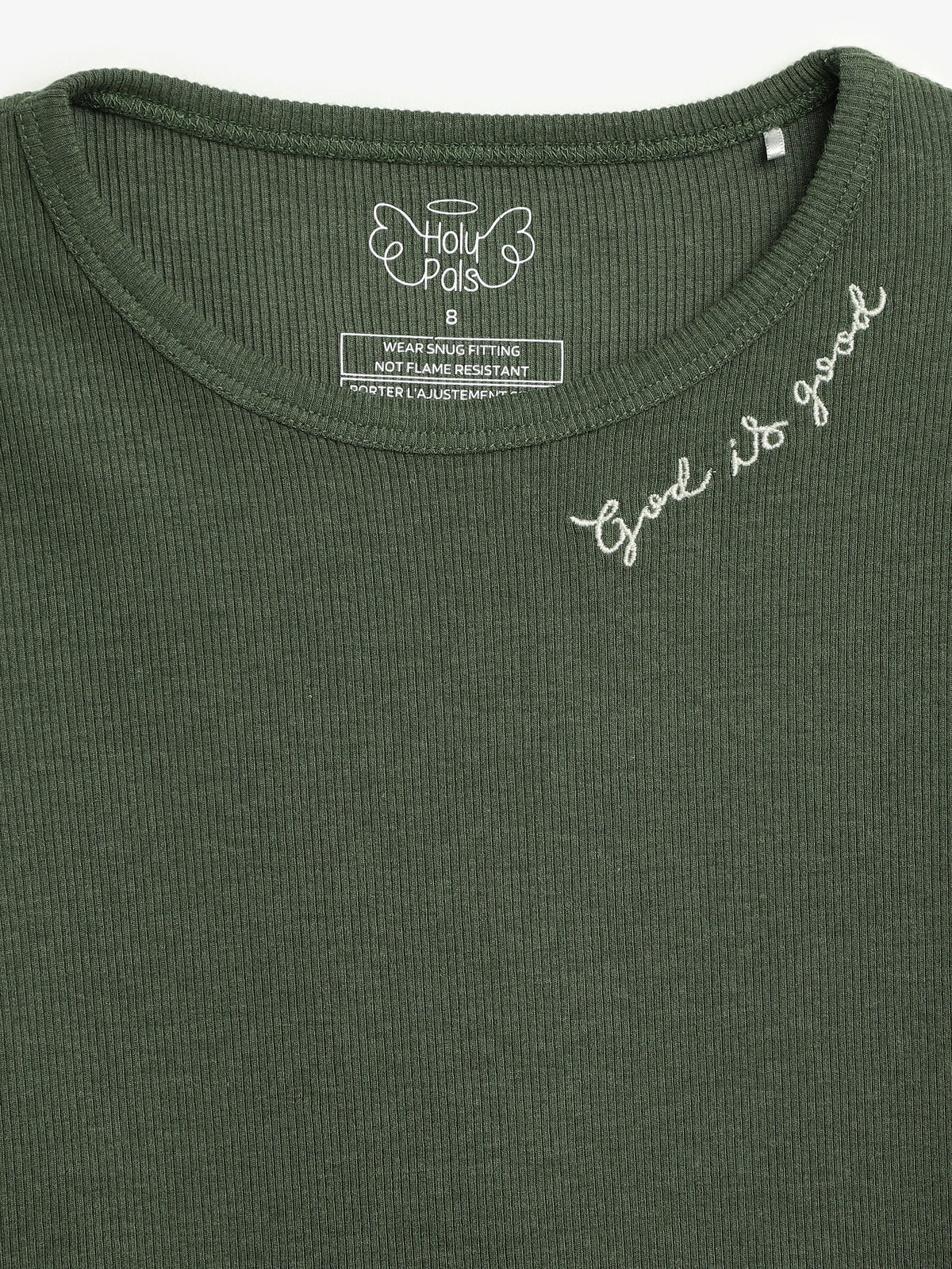 Solid Olive PJ Long Sleeve Set Ribbed Cotton/Bamboo Blend