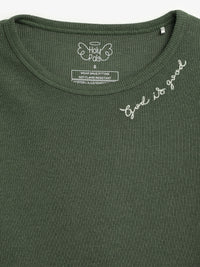 Solid Olive PJ Long Sleeve Set Ribbed Cotton/Bamboo Blend