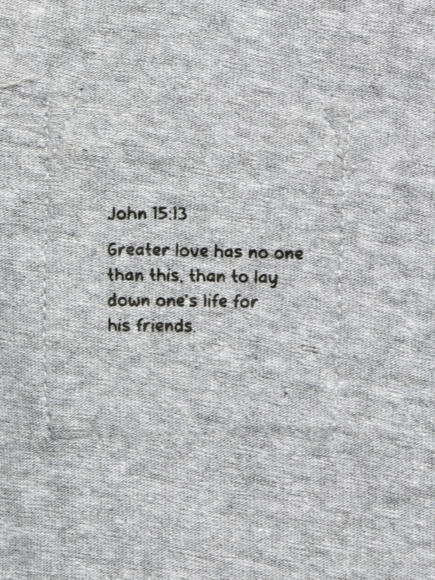 Kids Heather Gray Prayer Pocket T-Shirt | Long Sleeve