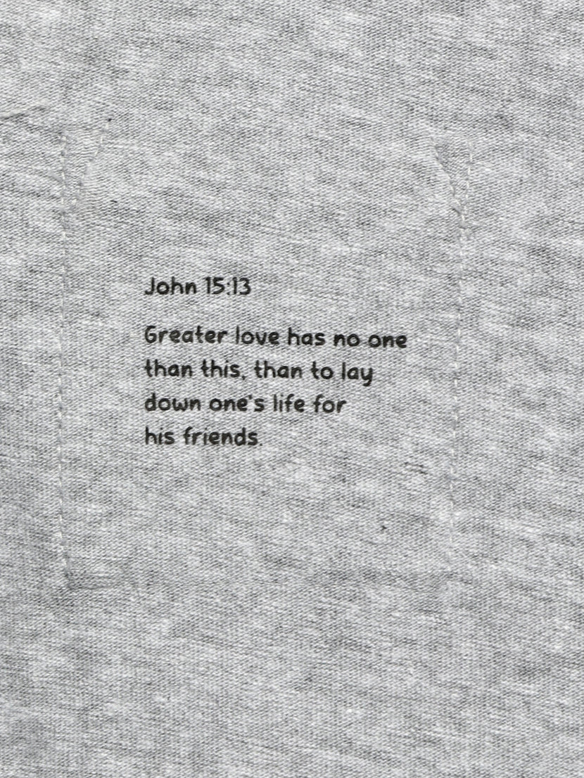 Kids Heather Gray Prayer Pocket T-Shirt | Long Sleeve