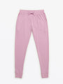 Solid Mauve Womens PJ Jogger Set Ribbed Cotton-Bamboo Blend