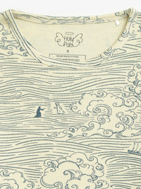 Walking on Water PJ Long Sleeve Set Ribbed Cotton/Bamboo Blend