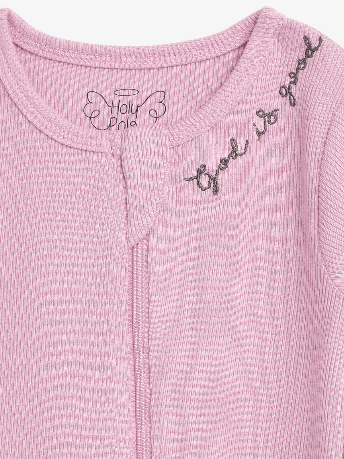 Solid Mauve PJ Footless Onesie Ribbed Cotton/Bamboo Blend