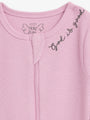 Solid Mauve PJ Footless Onesie Ribbed Cotton-Bamboo Blend