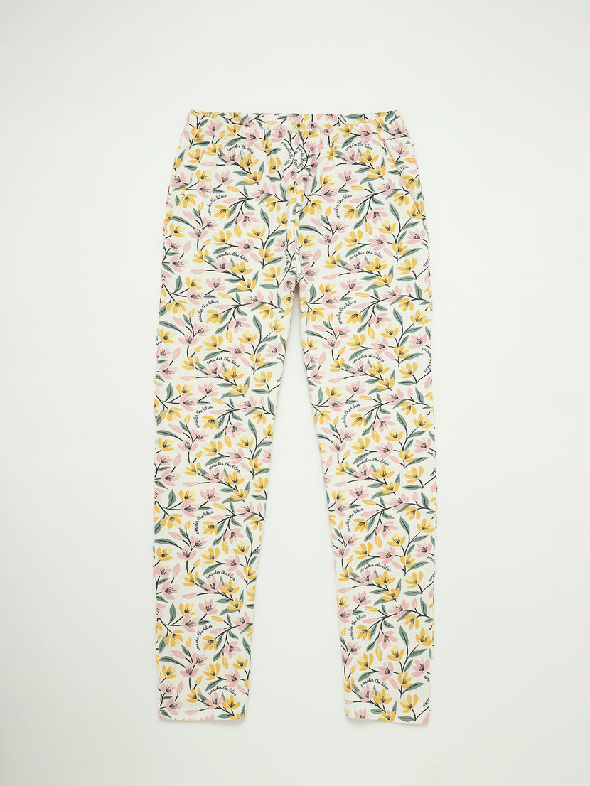 Consider the Lilies Women's PJ Relaxed Set Cotton
