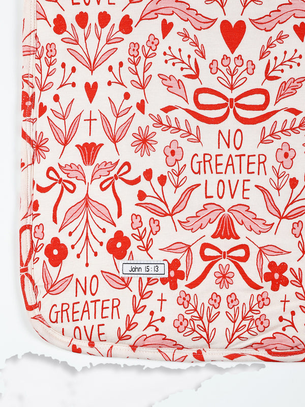 No Greater Love Pink Blanket Bamboo