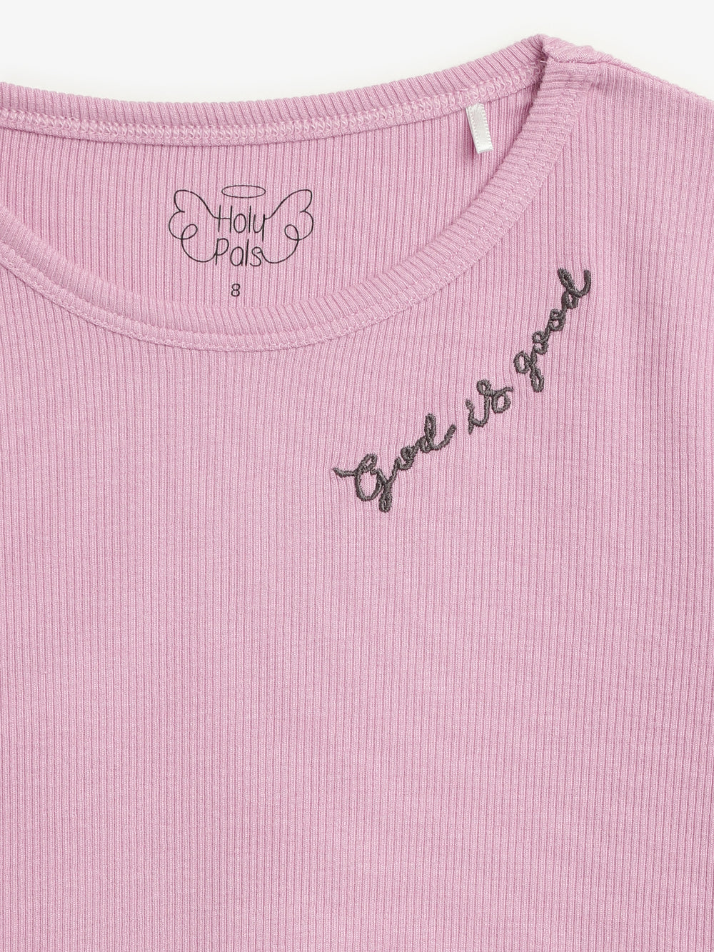 Solid Mauve PJ Long Sleeve Set Ribbed Cotton-Bamboo Blend