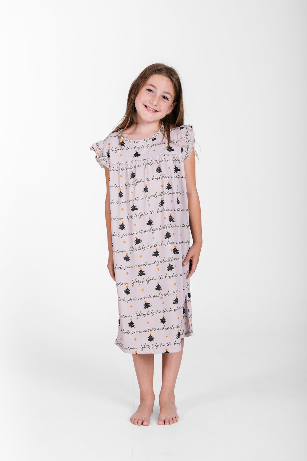 Glory to God Christmas PJ Girls Nightgown Polyester