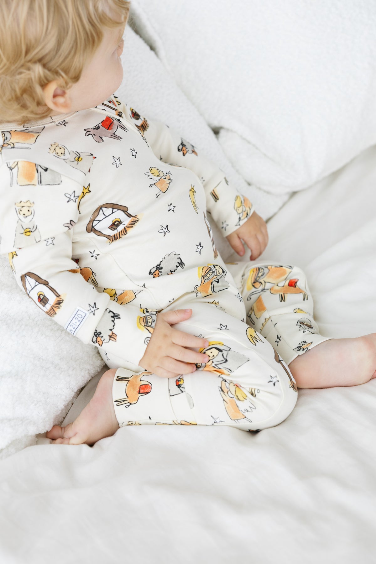 Away in a Manger PJ Footless Onesie Cotton