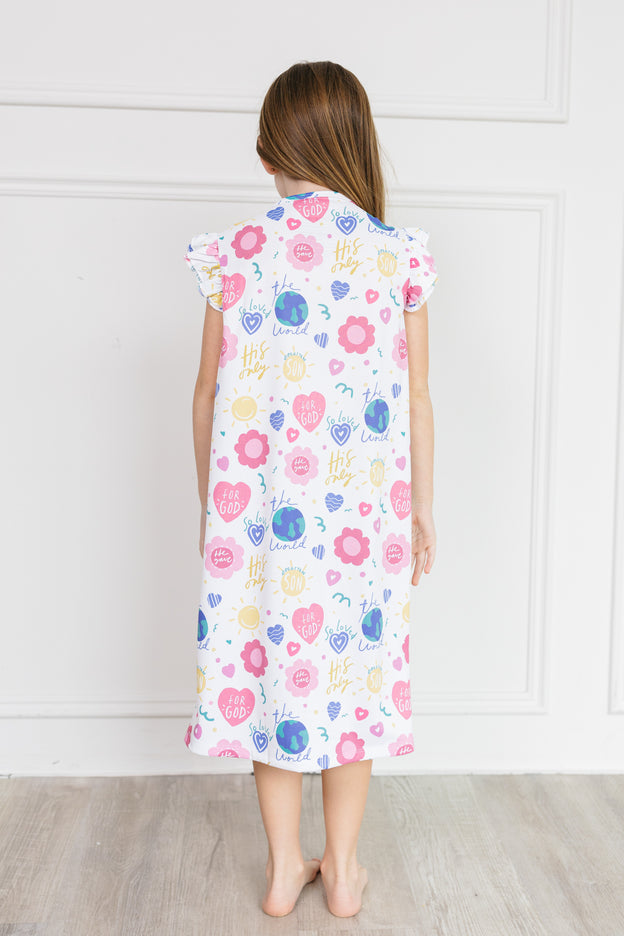For God So Loved The World PJ Girls Nightgown Polyester
