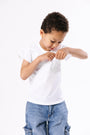 Kids White Prayer Pocket T-Shirt | Short Sleeve