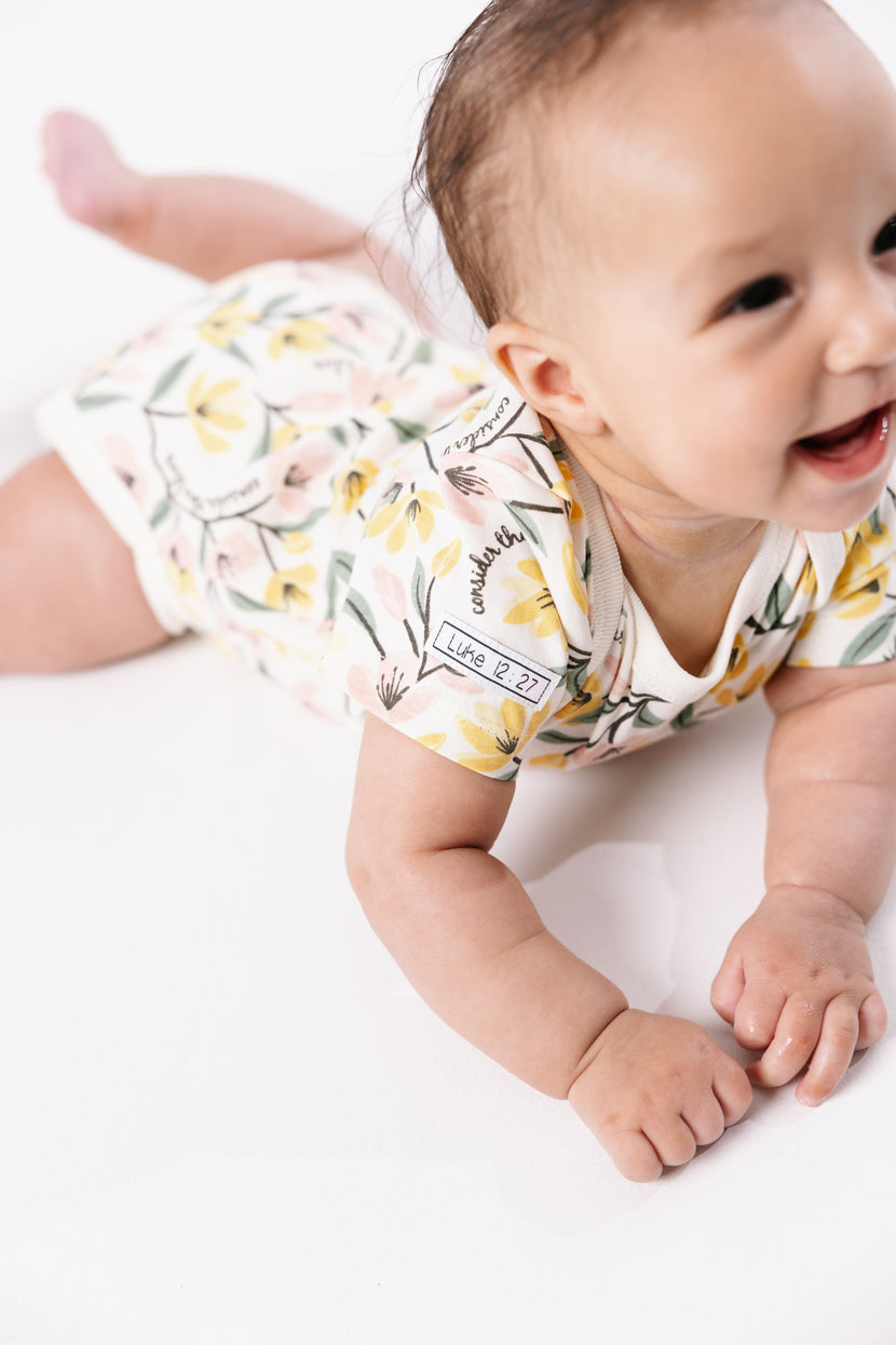 Consider the Lilies Short Sleeve Bodysuit Cotton