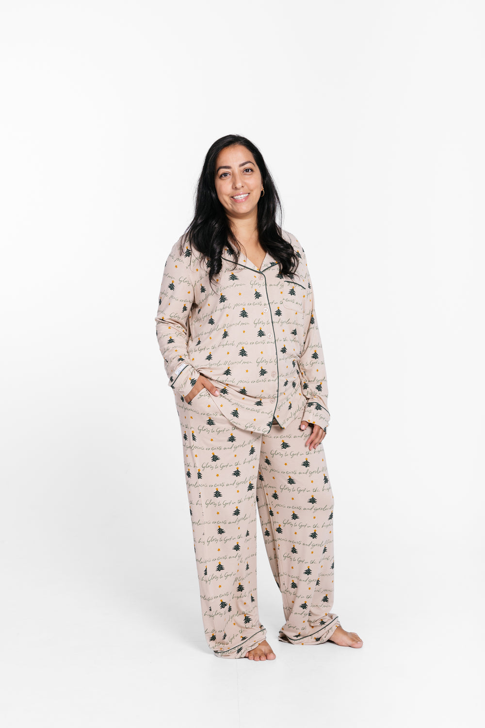 Glory to God Womens Notch Collar PJ Set Bamboo