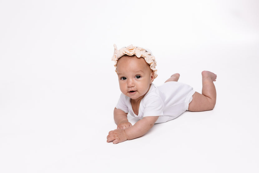 Baby White Prayer Pocket Bodysuit | Short Sleeve