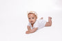 Baby White Prayer Pocket Bodysuit | Short Sleeve