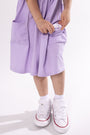 Kids Lilac Prayer Pocket Twirl Dress | Short Sleeve
