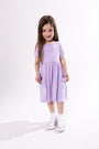 Kids Lilac Prayer Pocket Twirl Dress | Short Sleeve