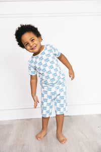 Jesus Is King Blue PJ Shorts Set Bamboo