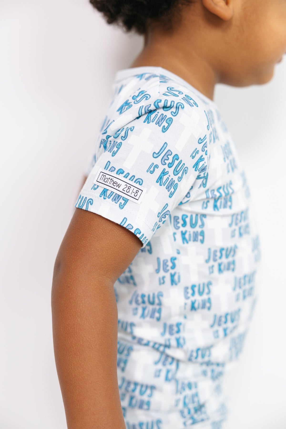 Jesus Is King Blue PJ Shorts Set Bamboo