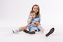 Birds of the Air Short Sleeve Twirl Dress Bodysuit Cotton