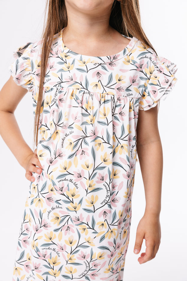 Consider the Lilies PJ Girls Nightgown Polyester