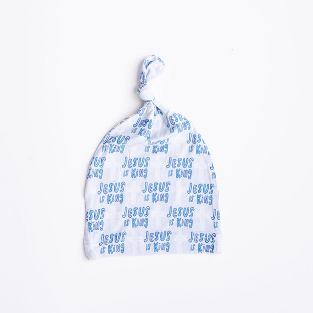 Jesus Is King Blue Knotted Hat Bamboo