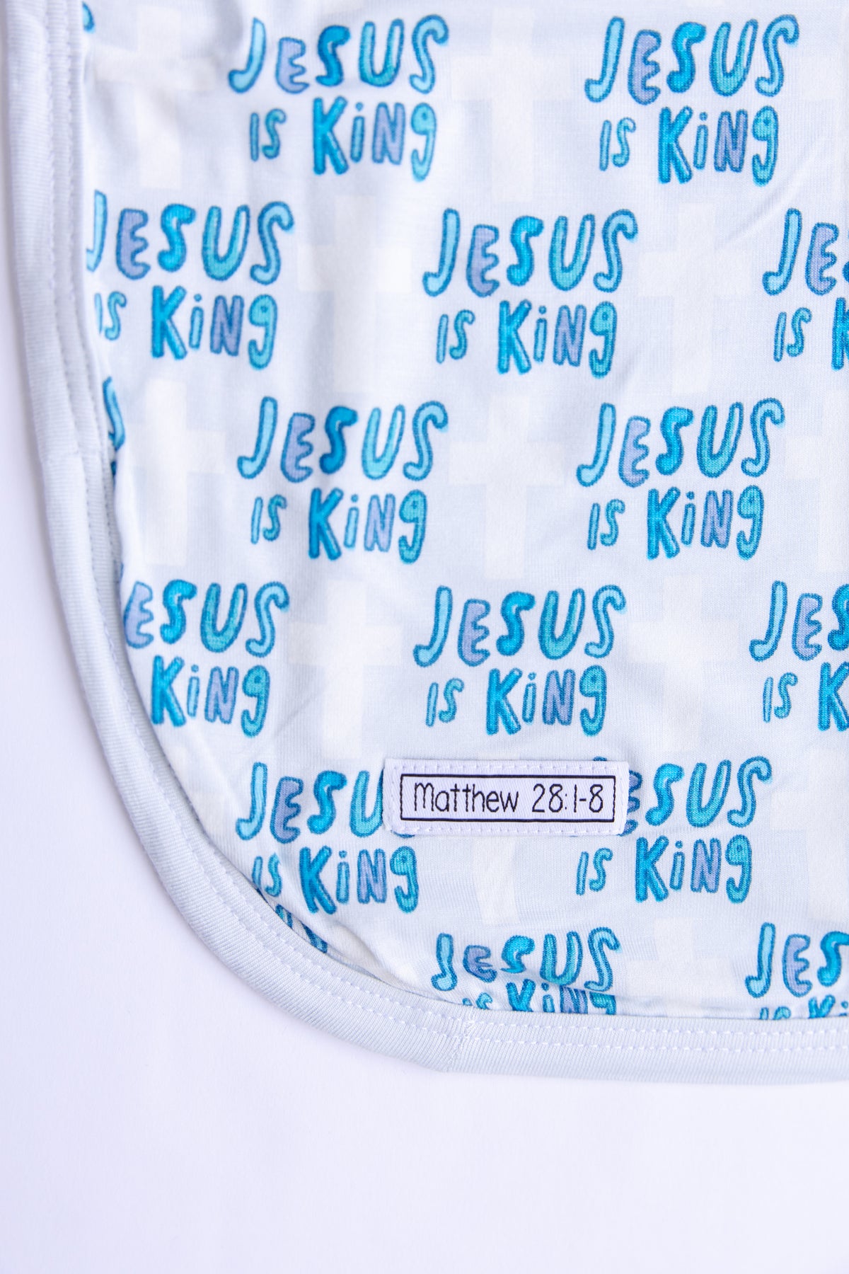 Jesus Is King Blue Swaddle Bamboo