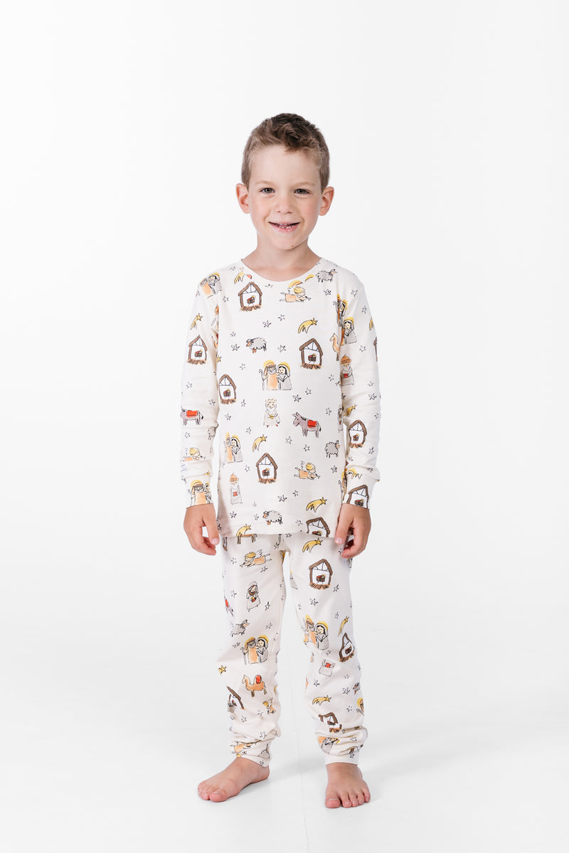 Away in a Manger PJ Long Sleeve Set Cotton