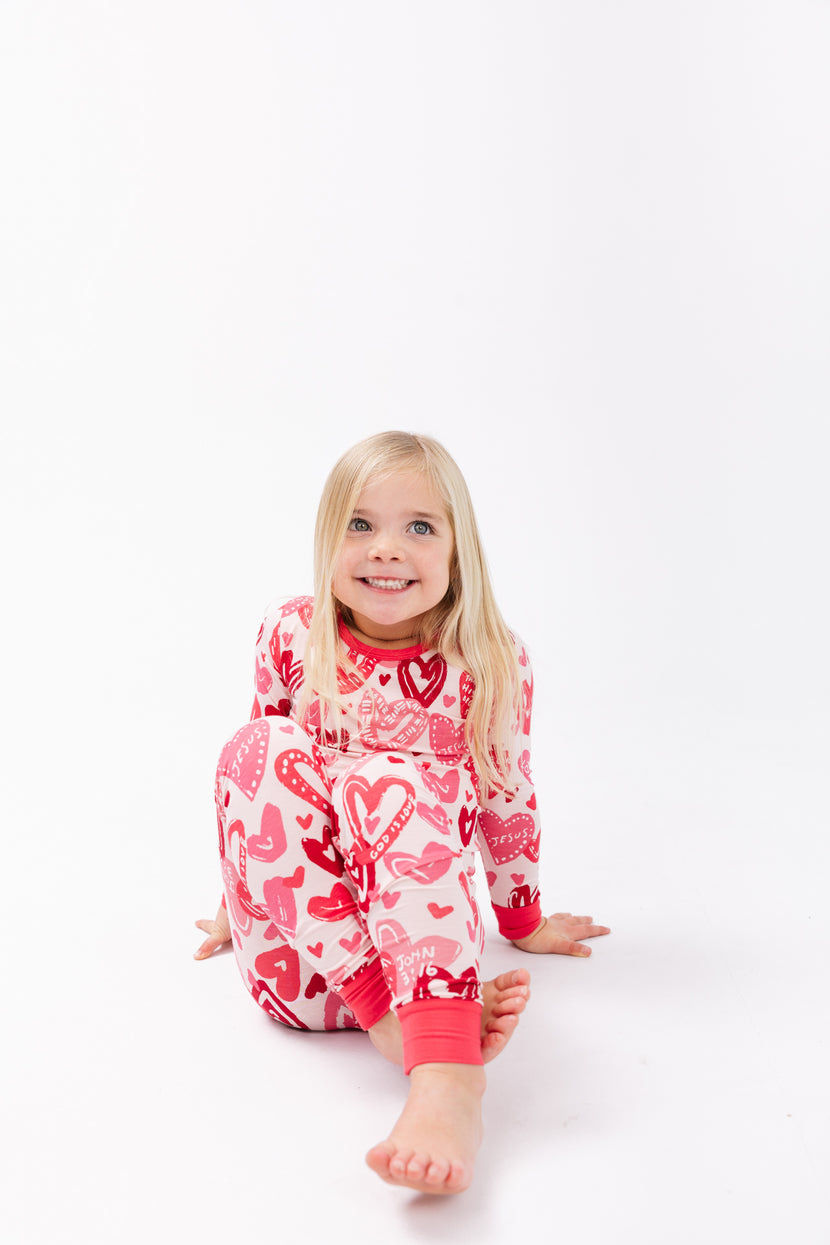 John 3:16 Pink Long Sleeve Set Bamboo