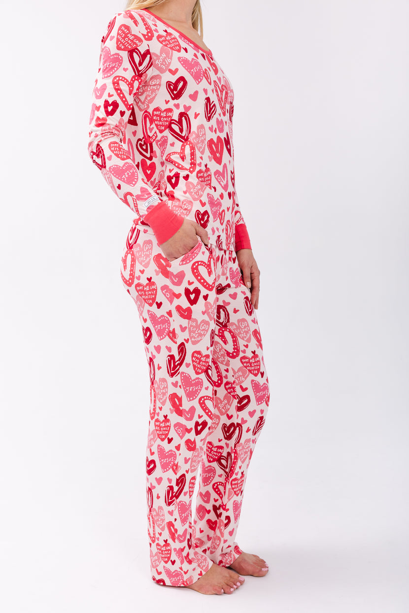 John 3:16 Pink Women's PJ Relaxed Set Bamboo