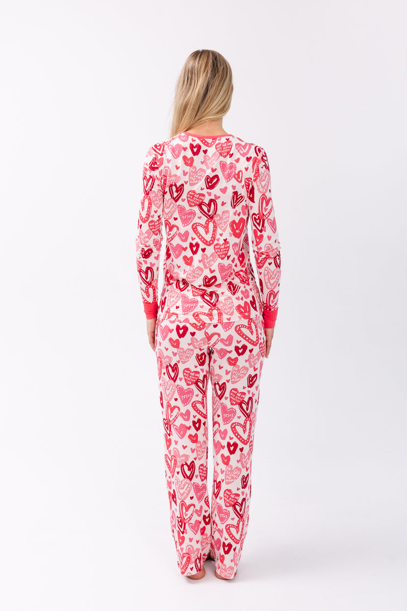 John 3:16 Pink Women's PJ Relaxed Set Bamboo