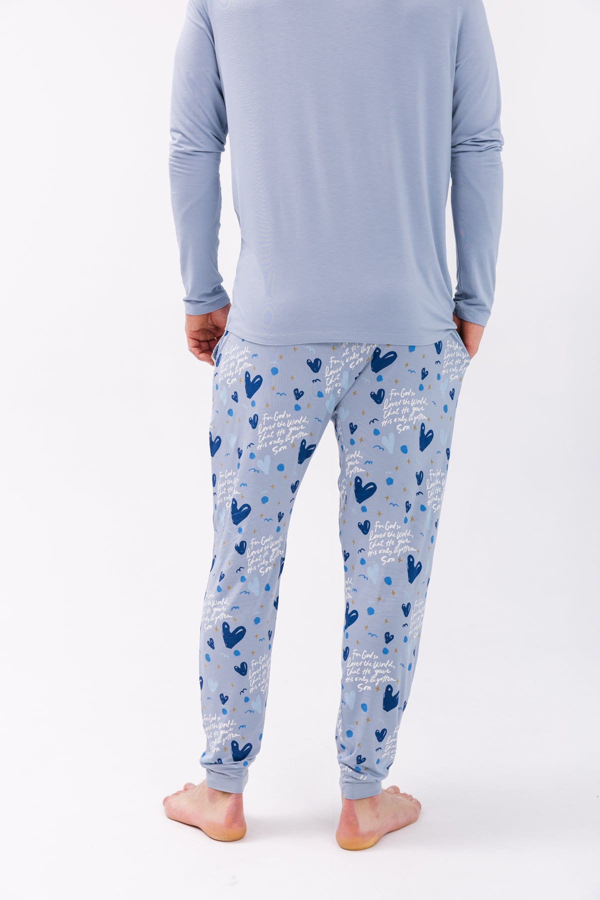 John 3:16 Blue Men's PJ Set Bamboo