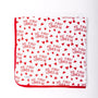 He First Loved Us Red Blanket Cotton