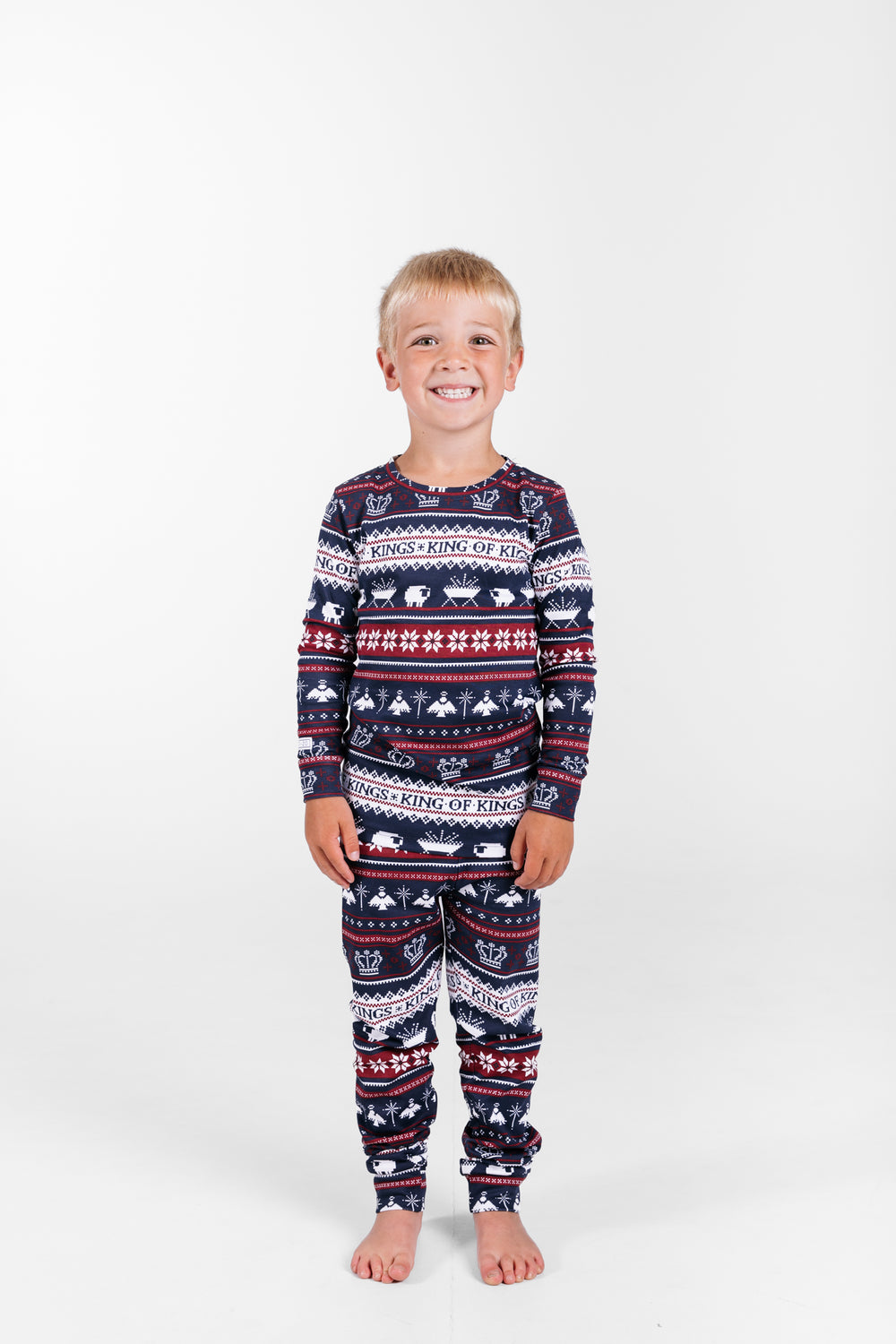 King of Kings Midnight Blue PJ Long Sleeve Set Cotton