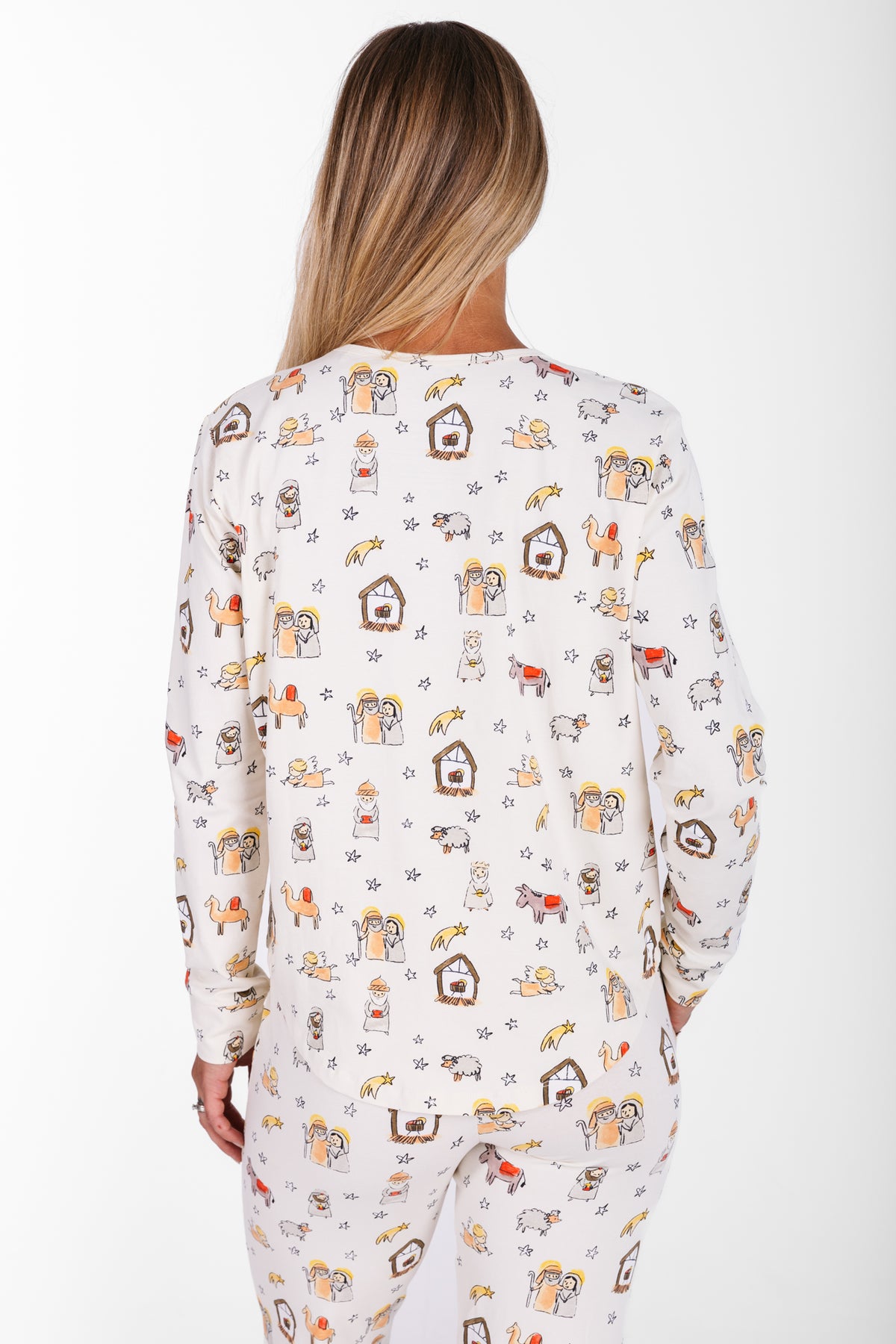 Away in a Manger Womens Jogger PJ Set Cotton