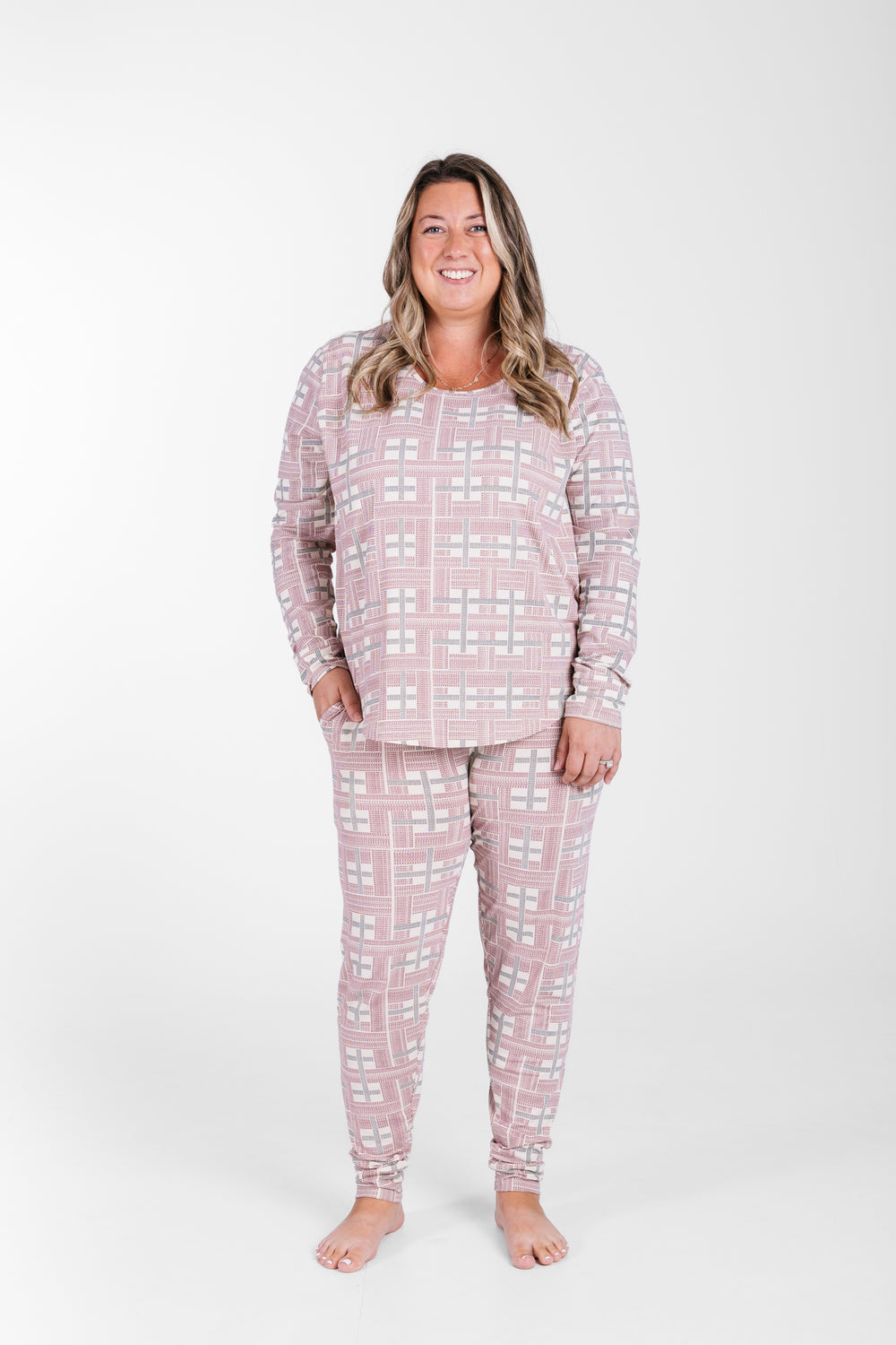 Prophecy Plaid Womens Jogger PJ Set Cotton