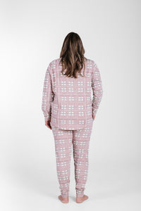 Prophecy Plaid Womens Jogger PJ Set Cotton