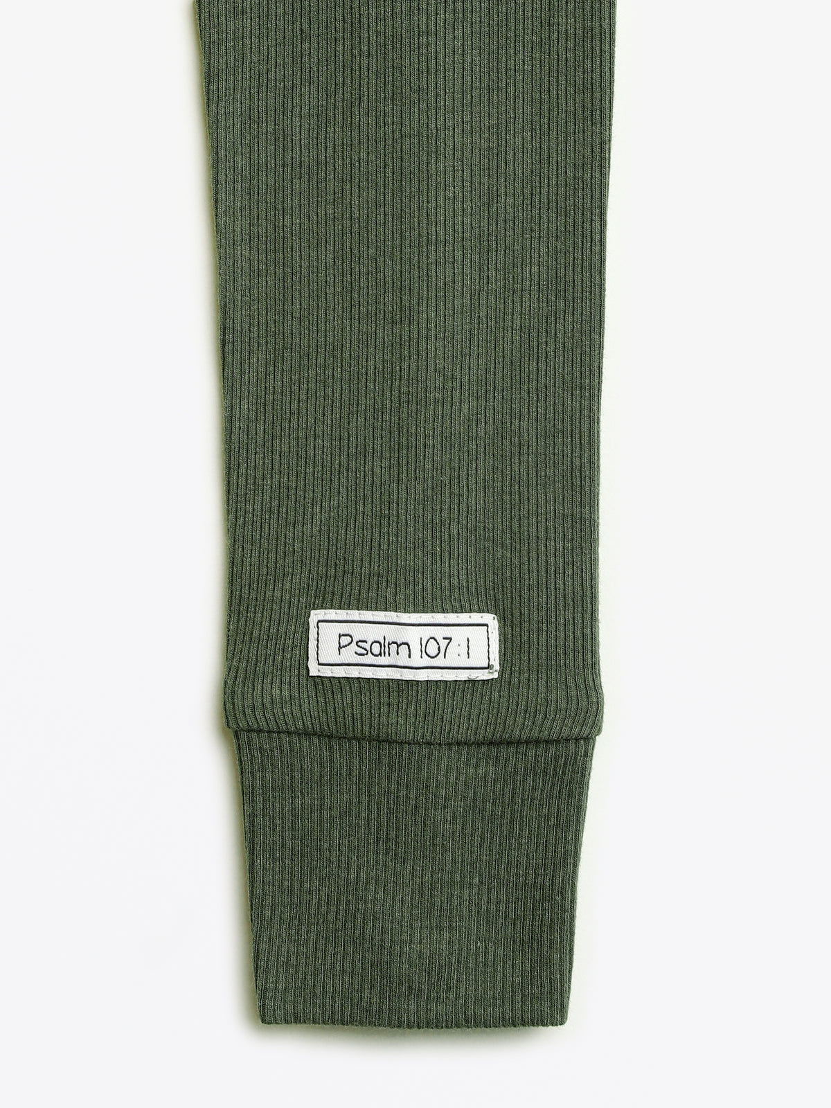 Solid Olive PJ Long Sleeve Set Ribbed Cotton/Bamboo Blend