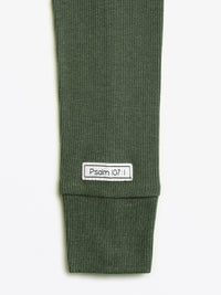 Solid Olive PJ Long Sleeve Set Ribbed Cotton/Bamboo Blend