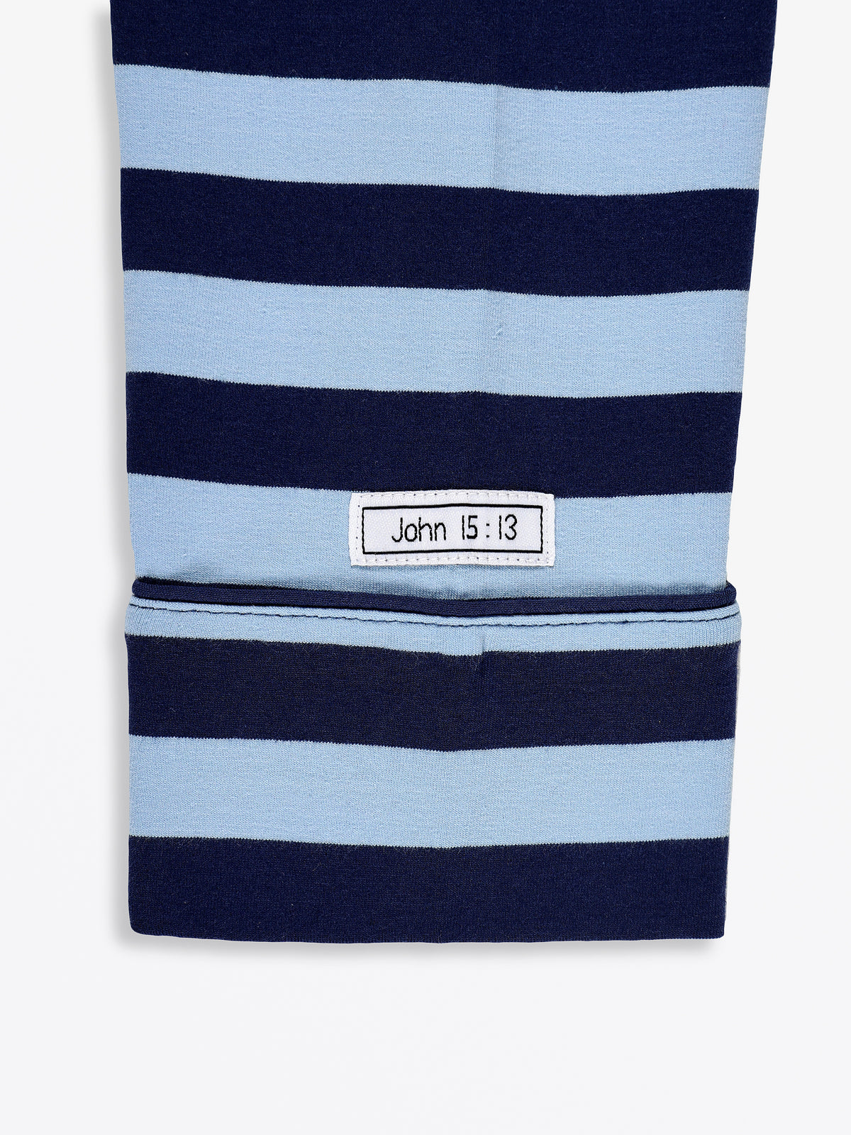 No Greater Love Blue Womens PJ Notch Collar Set Cotton