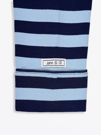 No Greater Love Blue Womens PJ Notch Collar Set Cotton