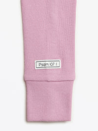 Solid Mauve PJ Long Sleeve Set Ribbed Cotton/Bamboo Blend