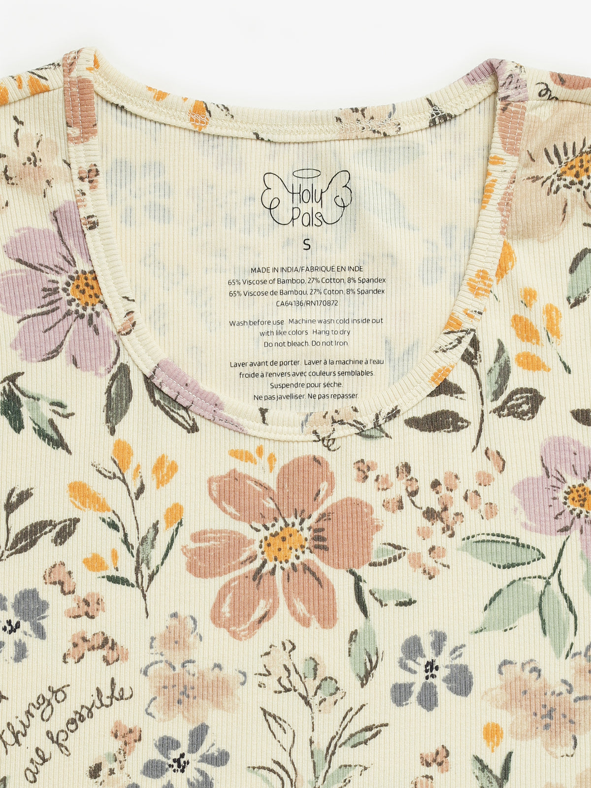 All Things Are Possible Womens PJ Jogger Set Ribbed Cotton/Bamboo Blend