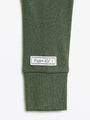 Solid Olive PJ Footed Onesie Ribbed Cotton-Bamboo Blend